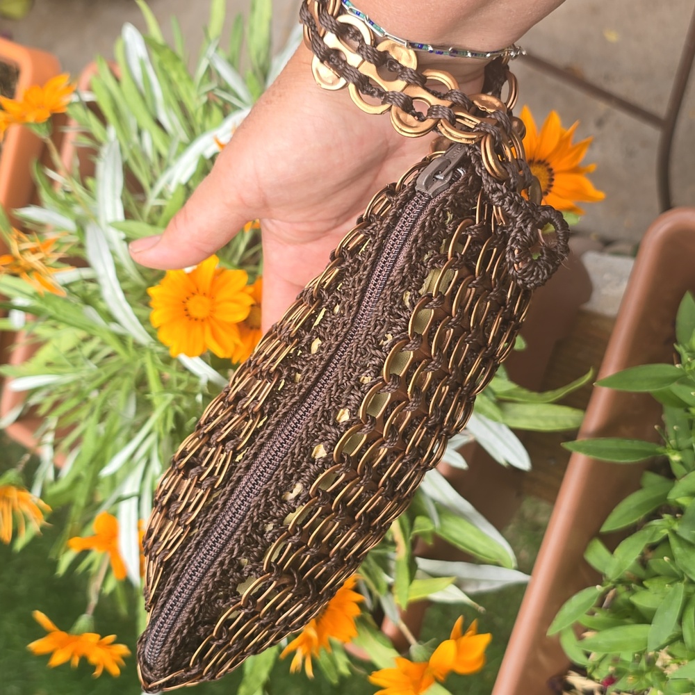 Novica By Naide Ambrosio Brown and Bronze Woven Clutch with Bohemian Flair - Picture 4 of 8